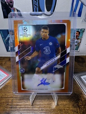 TINO ANJORIN 2021 Topps Chrome UCL Chelsea ORANGE REFRACTOR Autograph Rookie - Image 1 of 2