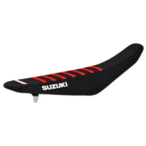 Suzuki RMZ 450 2018-2024 Enjoy cubierta de asiento MFG todas las costillas negras rojas logotipo #163 - Imagen 1 de 5