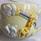 Vtg Russ Noah?S Ark 3D Ceramic 2 Handle Cup Mug Cute Animals 2 By 2 Retro Pastel
