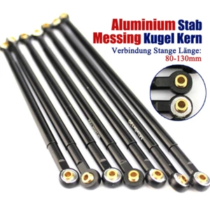 Schwarze Alu-Doppelkugelkopf-Lenkstange 3mm Bohrung für RC Auto/Boot/Flug - Picture 1 of 6