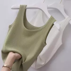 Womens 2/1 Piece Tank Top Sleeveless Summer Tops Casual Slim Fit 1 - Picture 1 of 38