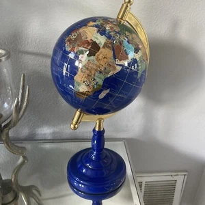 Stunning Lapis 18 Gemstone Globe Globe - Picture 1 of 4
