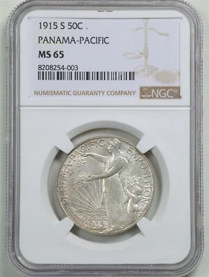 1915-S 50C Panama-Pacific Commemorative Half Dollar MS65 NGC 8208254-003 - Image 1 of 4