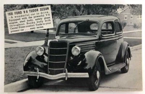 1935 Ford V-8 Tudor Sedan Advertising Postcard Lefler Motor Sales Deckerville MI - Picture 1 of 1
