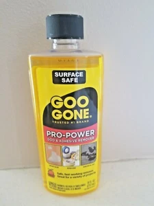 GOO GONE 8 oz BOTTLE, GREASE OIL GUM CLEANER TAPE TAR, ADHESIVE RESIDUE REMOVER - Picture 1 of 5