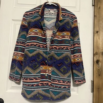 Vintage 90s They’re Bonkers In California Aztec Southwest Cardigan Shirt Small - Image 1 of 4