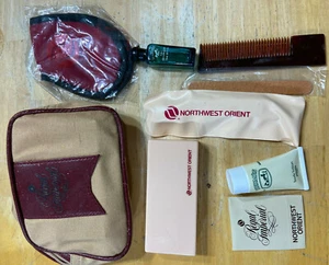 Vintage Northwest Orient First Class Travel Amenity Toiletry Kit Paris Hermes - Picture 1 of 9
