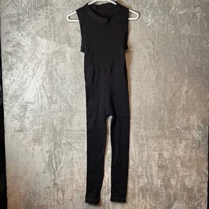 Free People Jumpsuit schwarz gerippt Schlüsselloch hinten Größe XS / Small - Bild 1 von 7