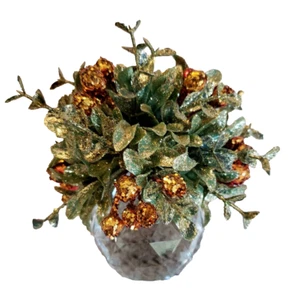 GANZ KISSING KRYSTALS 5" MISTLETOE KISSING BALL CHRISTMAS DECOR ORNAMENT - Picture 1 of 8