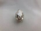 Sterling Silver 925 White Buffalo Turquiose 18Mm X 27Mm Oval Ring Size 8