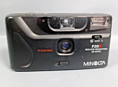 Minolta F20R 35mm Film Point & Shoot Camera Black Fully Film Tested - Image 1 of 4