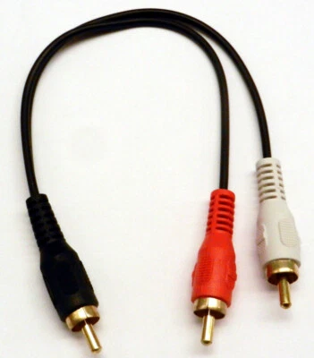 RCA CABLE 3 Male" Y"  RCA Splitter Audio  Adapter Cable Wire Cord each - Image 1 of 4