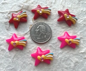 10pcs x 1" Resin Star/Comet Flatback Embellishment/Heart/Gem/Love/Sky/Wish SB292 - Picture 1 of 4