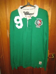 Superdry Rare Leicester Tigers Green Rugby Shirt Adult Size - XXL - RRP £100 - Picture 1 of 12