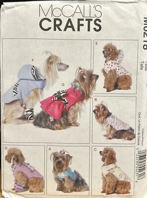 McCalls Sewing Pattern 6218 Dogs Pets Clothes Vest, Coats, PJs, Rain Coat, Dress - Image 1 of 2
