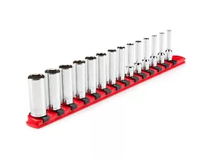 Tekton SHD90113 1/4 Inch Drive Deep 6-Point Socket Set, 14-Piece (4-15 mm) - Picture 1 of 3