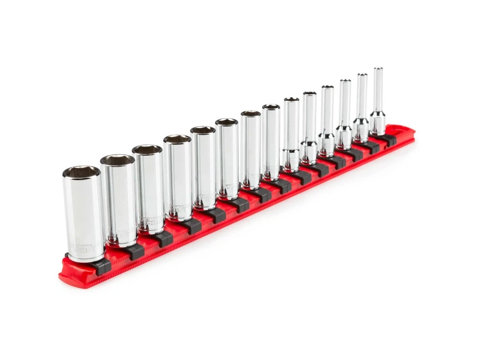 Tekton SHD90113 1/4 Inch Drive Deep 6-Point Socket Set, 14-Piece (4-15 mm) - Image 1 of 3