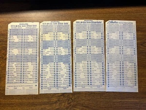 Je 1 -1978, 1979, 1980, & 1982 MLB ALL STAR GAME OFFICIAL BALLOT - GILLETTE - Bild 1 von 2