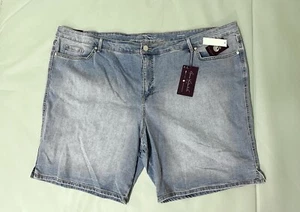 GLORIA VANDERBILT Women’s Size 28W Mid Rise Bermuda Denim Shorts Light Wash - Picture 1 of 6