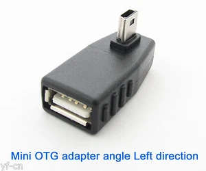 4pcs Left Angle 90D Mini 5pin USB Male To USB 2.O Female OTG Adapter Connector - Picture 1 of 2