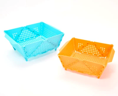 Kuhn Rikon 2-Piece Folding Colander Baskets K65360 AQUA/TANGERINE NEW - Image 1 of 4