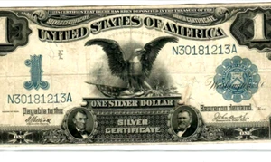 $1 "BLACK EAGLE NOTE" 1899 (HORSEBLANKET) 1899 "BLACK EAGLE NOTE"CRISPY!!! - Picture 1 of 3