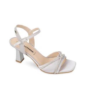 Sandali Valleverde 28462 tessuto perla con strass tacco 7 cm SCONTO DA LISTINO - Picture 1 of 1