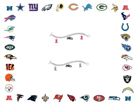 Pick Your Team Charm Bracelet PINK Breast Cancer or CAMO Military Ribbon Cover