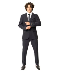 Traje ajustado de 2 botones para hombre azul marino solapa pico semi elástico 9936 de AZAR MAN - Imagen 1 de 9