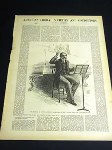 In-depth Article by Krehbiel CONDUCTORS Zerrahn Damrosch Tomlins Chapman 1890 - Picture 1 of 12