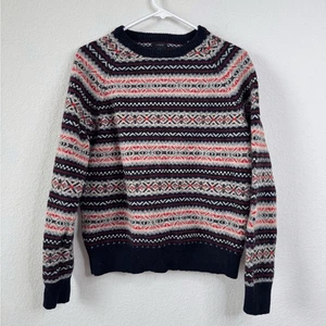 J.Crew Men’s M 100% Lambswool Fair Isle Sweater Crewneck Pullover Nordic Winter - Picture 1 of 5
