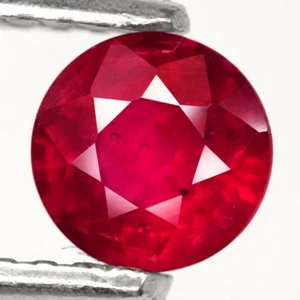0.74Ct. Natural Gemstone Ruby Top Red Round Madagascar Beautiful Sparkles Color! - Picture 1 of 7