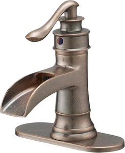 Grifo de baño de cobre antiguo lavabo de latón tocador baño lavabo de una sola mano - Imagen 1 de 11