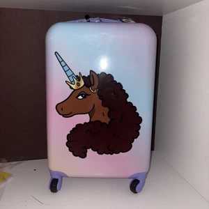 Afro Unicorn Suitcase - Picture 1 of 4