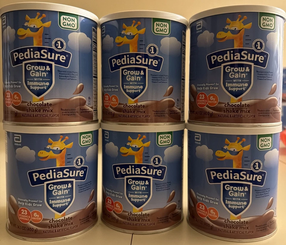 6 latas PediaSure Grow & Gain batido sin gluten mezcla en polvo sabor chocolate Foto 1 de 1