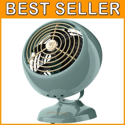 Vintage Table Fan for Desk & Bedside, 2 Speeds, Green - Image 1 of 4
