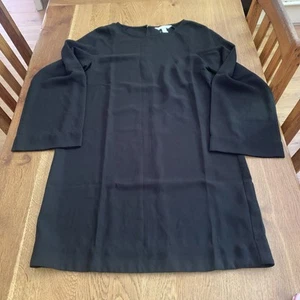 H&M Black Oversized Style Tunic Smock Dress Size 8-10 XS Wedding Funeral Work - Picture 1 of 4