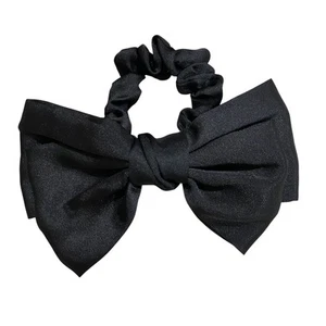 Elegant Black Bow Hair Tie for Women Soft Fabric Hair Holder - Picture 1 of 6