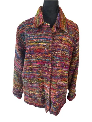 Chaqueta The Territory Ahead para mujer M hilo multicolor seda boho arte para usar hippie Foto 1 de 4