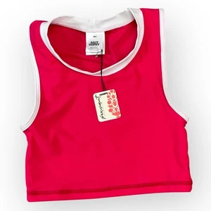 Free people movement Salt Gypsy Crop Top Red White Trim Size S - Picture 1 of 7