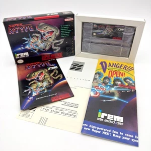 Super R-Type SNES Super Nintendo 1991 Irem CIB completo con póster SNS-SR-USA - Imagen 1 de 13