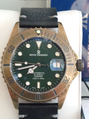 revue thommen automatic watch 17571-2583 brushed gun metal stainless steel - Image 1 of 4