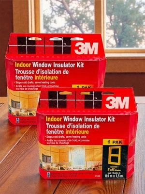 LOTE DE 2 Kit de película aislante de ventana interior de 3M - Aisla 3’ X 5’ Invierno NUEVO SELLADO Foto 1 de 4