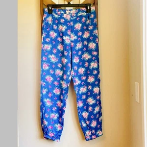 NEW 16 XL XXL Ruby & Bloom Jogger Girls Pants Floral Blue Pink Elastic Waist - Picture 1 of 16
