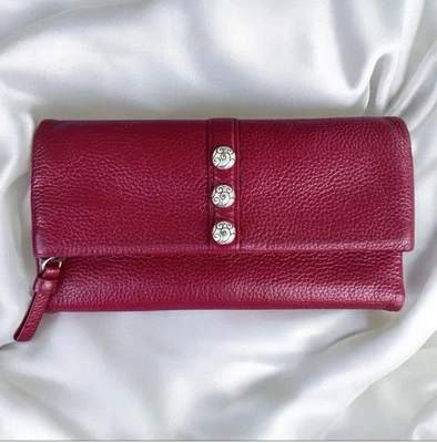 Cartera grande Brighton Nolita brillante lápiz labial rojo plegable solapa magnética elegante Foto 1 de 4