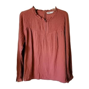 Sonoma Top Large Mauve Pink Gauzy Long Sleeve Shirt Pullover New - Picture 1 of 11
