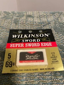 Wilkins Sword Super Sword Edge Blades 5-Blades in a Blister Pack NOS Vintage - Picture 1 of 4