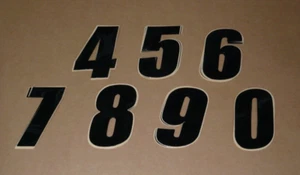 Set of 3 Black Numbers Garage House Bike Car Boat Stickers Peel & Stick 4" - Picture 1 of 2