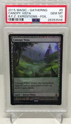 MTG MAGIC THE GATHERING CANOPY VISTA FOIL ZENDIKAR EXPEDITIONS PSA 10 GEM MINT - Image 1 of 2