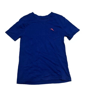 Tommy Bahama Shirt Boys Size 4Navy Blue Marlin Pocket Short Sleeve Casual - Picture 1 of 8
